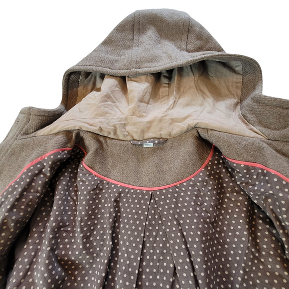 Boden Anthropologie Wool Hooded Pea Coat Women's Size 10 - Picture 8 of 13